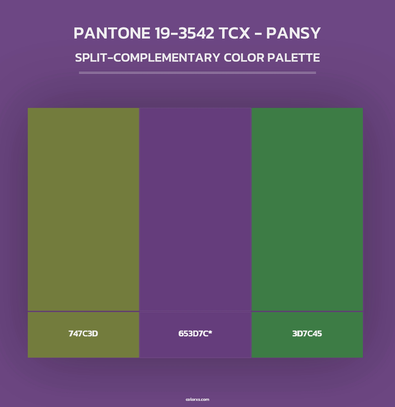 PANTONE 19-3542 TCX - Pansy - Split-Complementary Color Palette