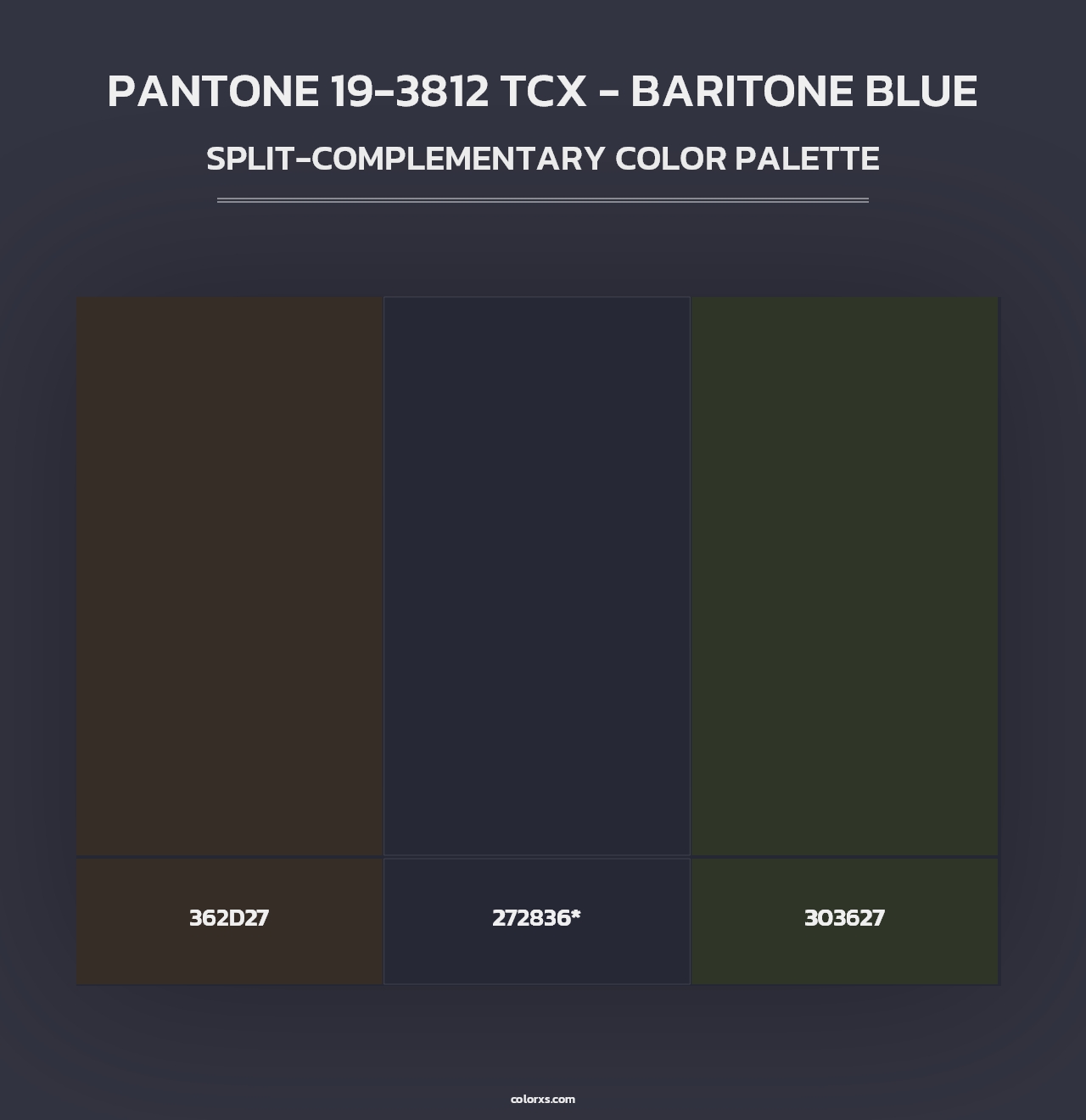PANTONE 19-3812 TCX - Baritone Blue - Split-Complementary Color Palette
