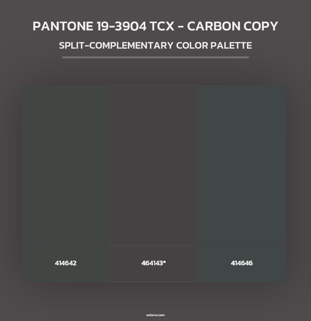 PANTONE 19-3904 TCX - Carbon Copy - Split-Complementary Color Palette