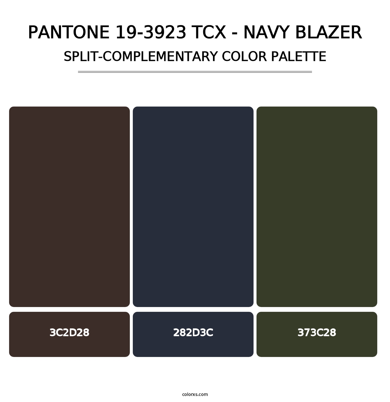 PANTONE 19-3923 TCX - Navy Blazer - Split-Complementary Color Palette