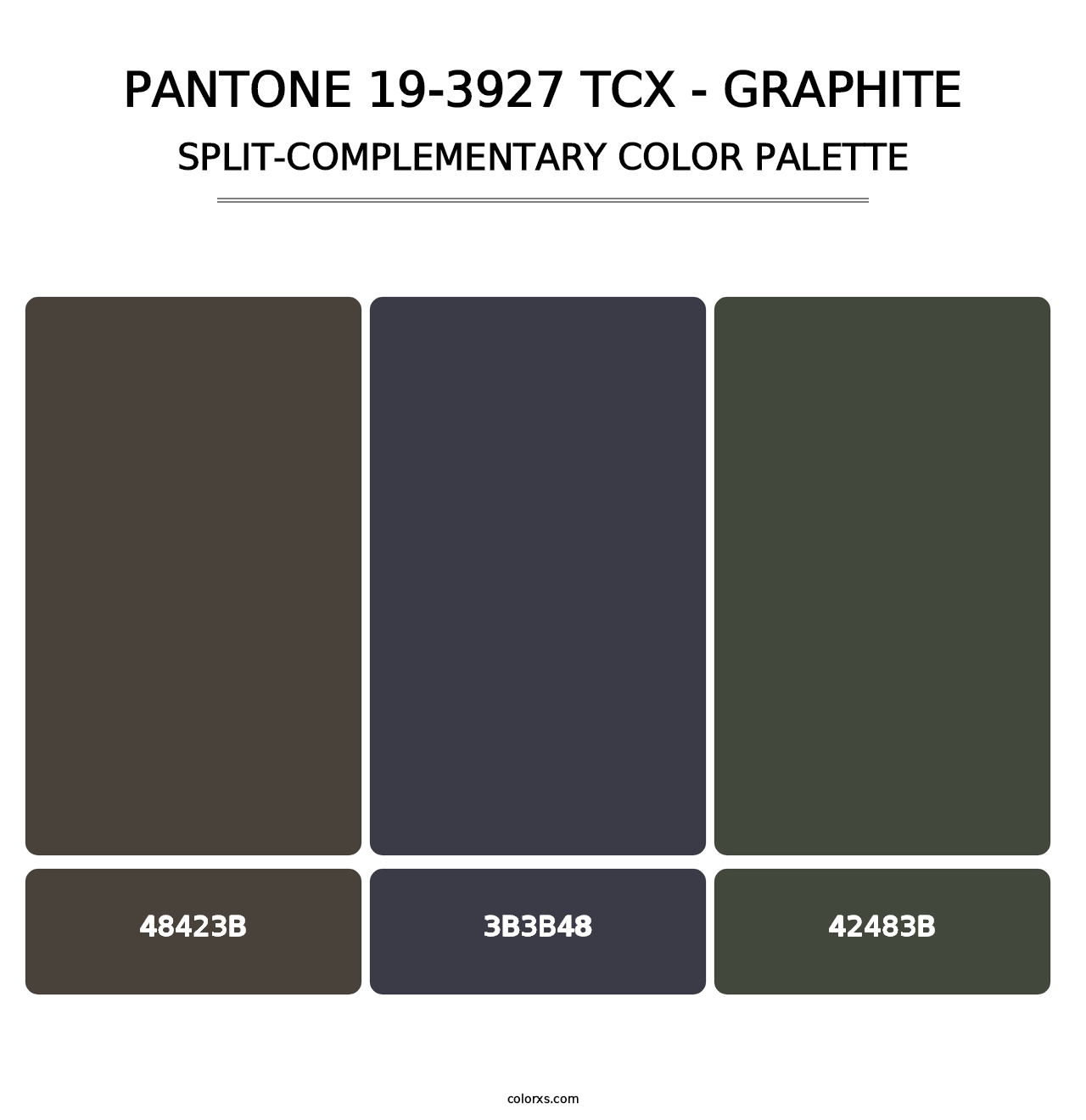 PANTONE 19-3927 TCX - Graphite - Split-Complementary Color Palette