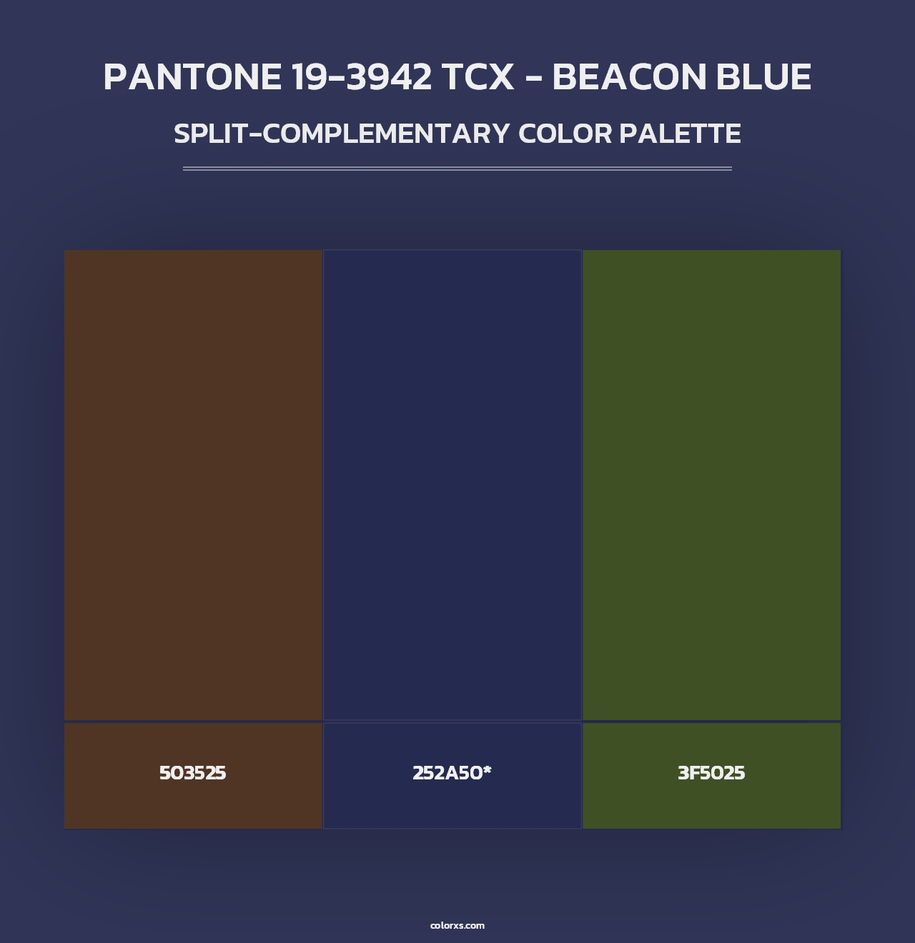 PANTONE 19-3942 TCX - Beacon Blue - Split-Complementary Color Palette