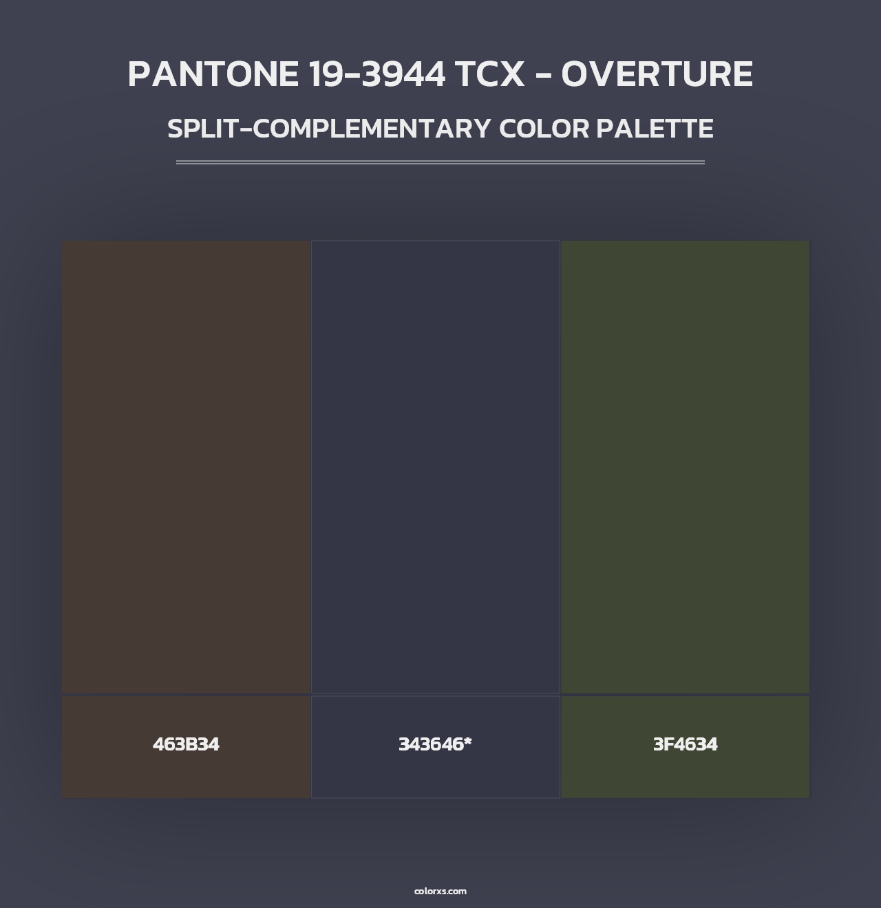 PANTONE 19-3944 TCX - Overture - Split-Complementary Color Palette