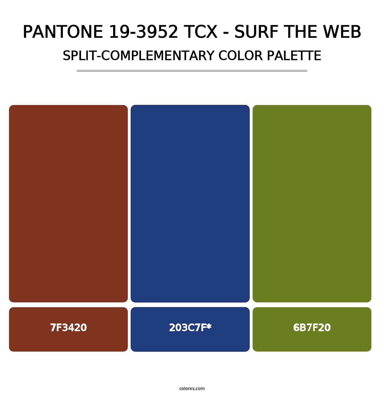 PANTONE 19-3952 TCX - Surf the Web - Split-Complementary Color Palette