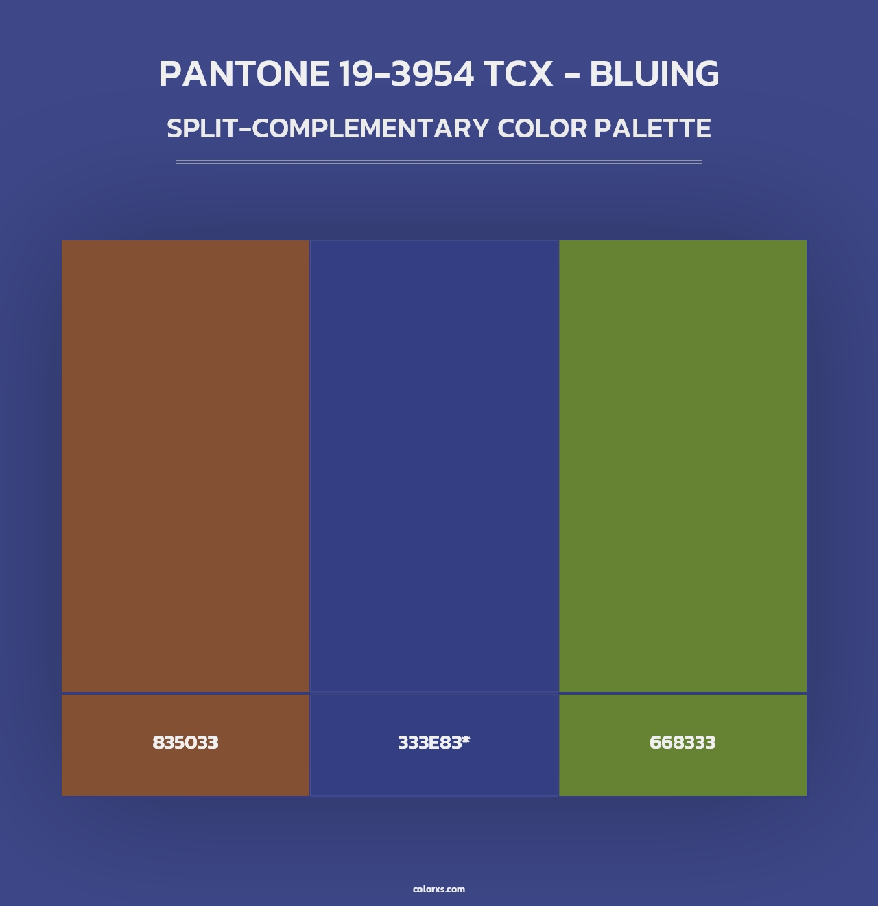 PANTONE 19-3954 TCX - Bluing - Split-Complementary Color Palette