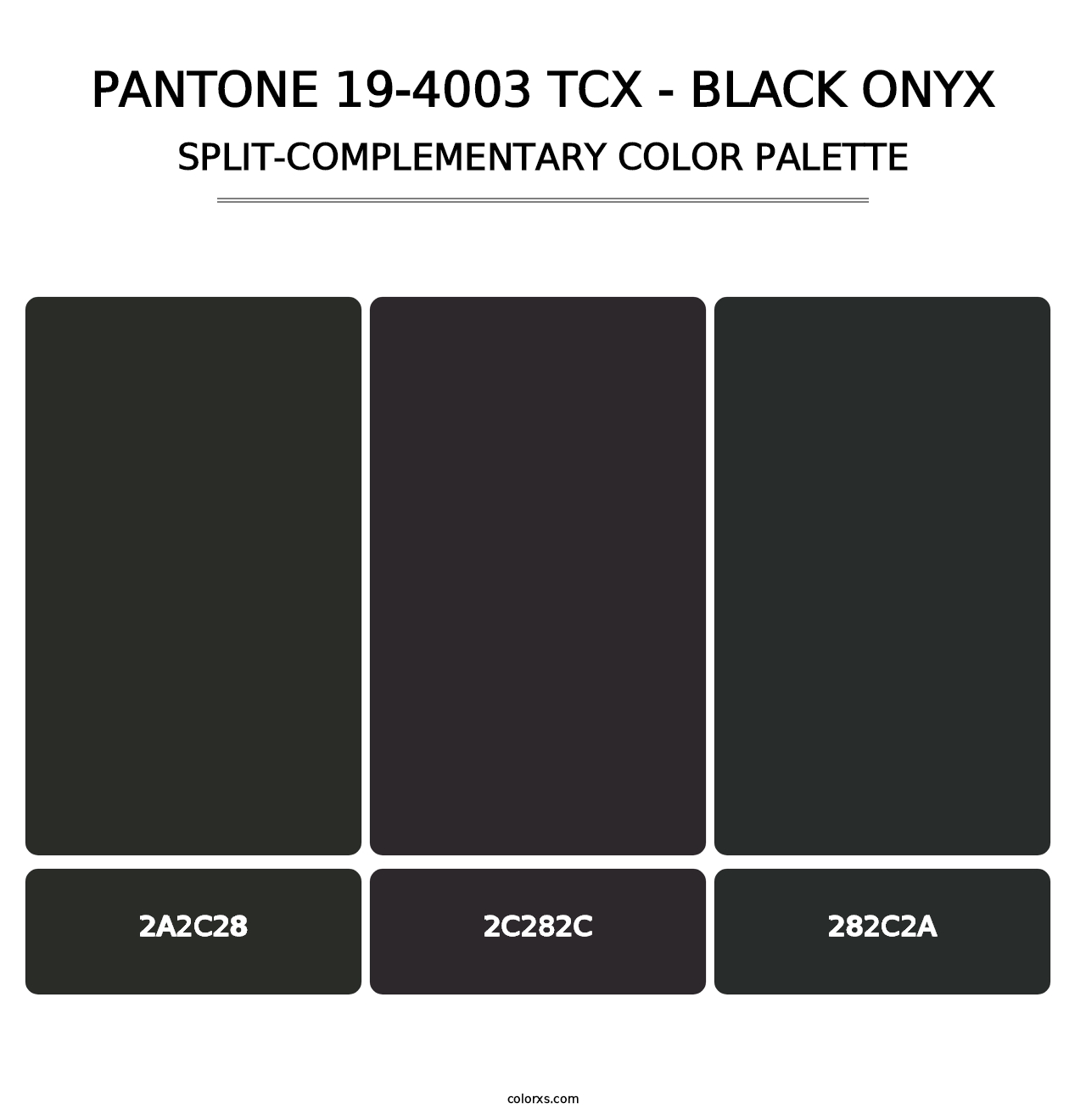 PANTONE 19-4003 TCX - Black Onyx - Split-Complementary Color Palette