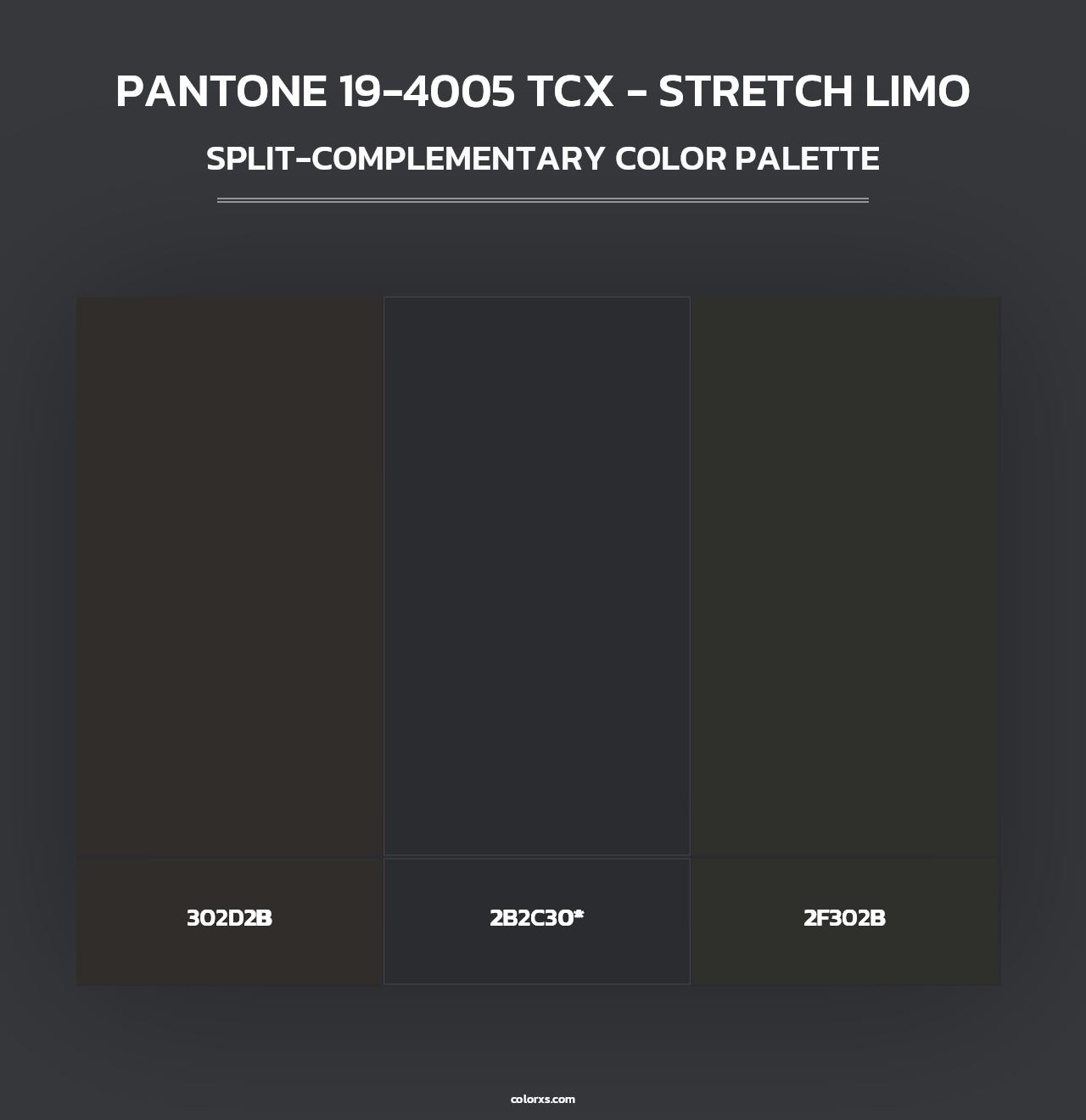PANTONE 19-4005 TCX - Stretch Limo - Split-Complementary Color Palette
