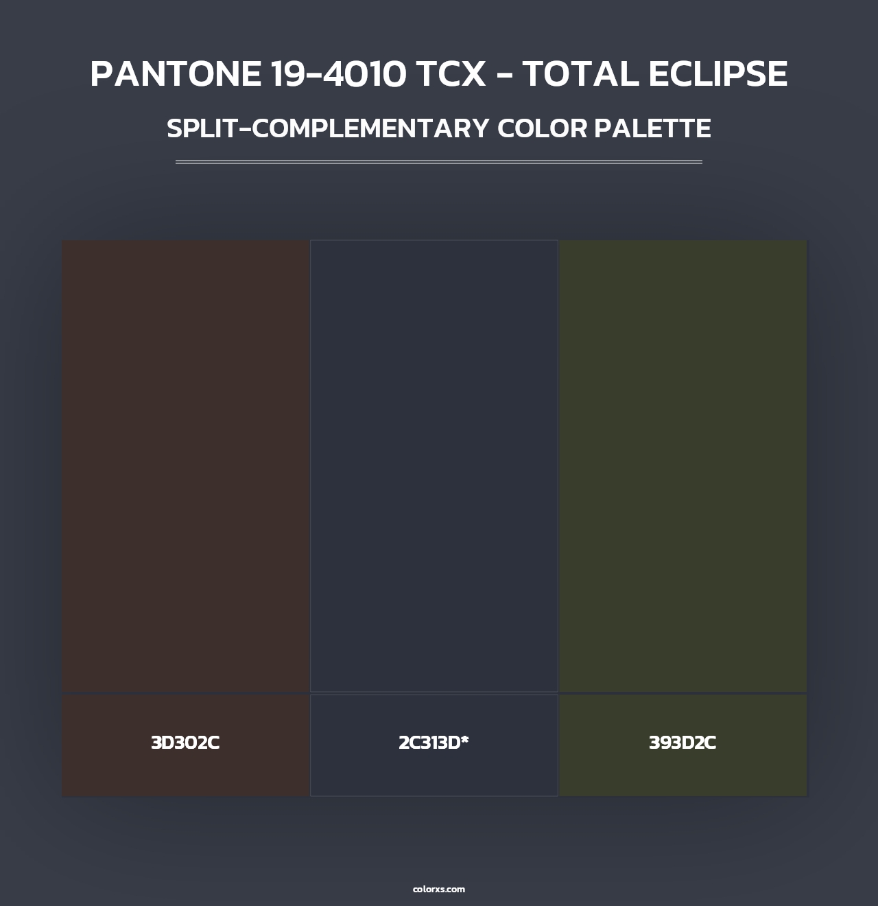 PANTONE 19-4010 TCX - Total Eclipse - Split-Complementary Color Palette