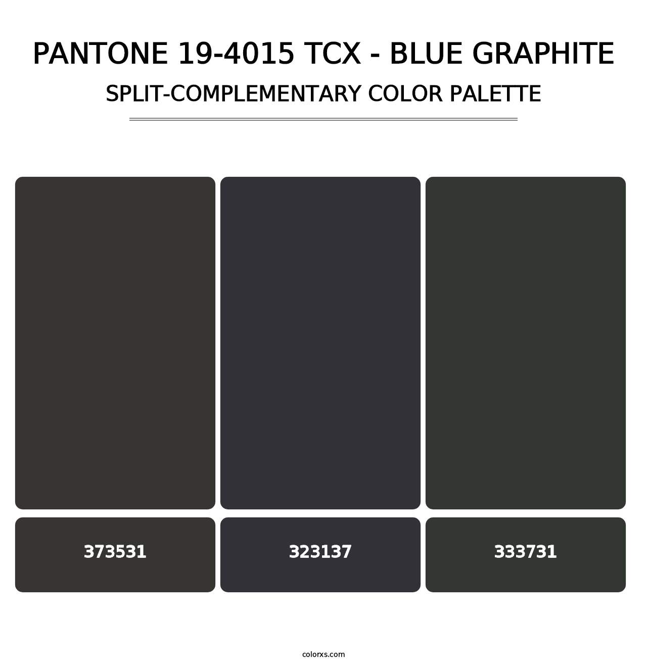 PANTONE 19-4015 TCX - Blue Graphite - Split-Complementary Color Palette
