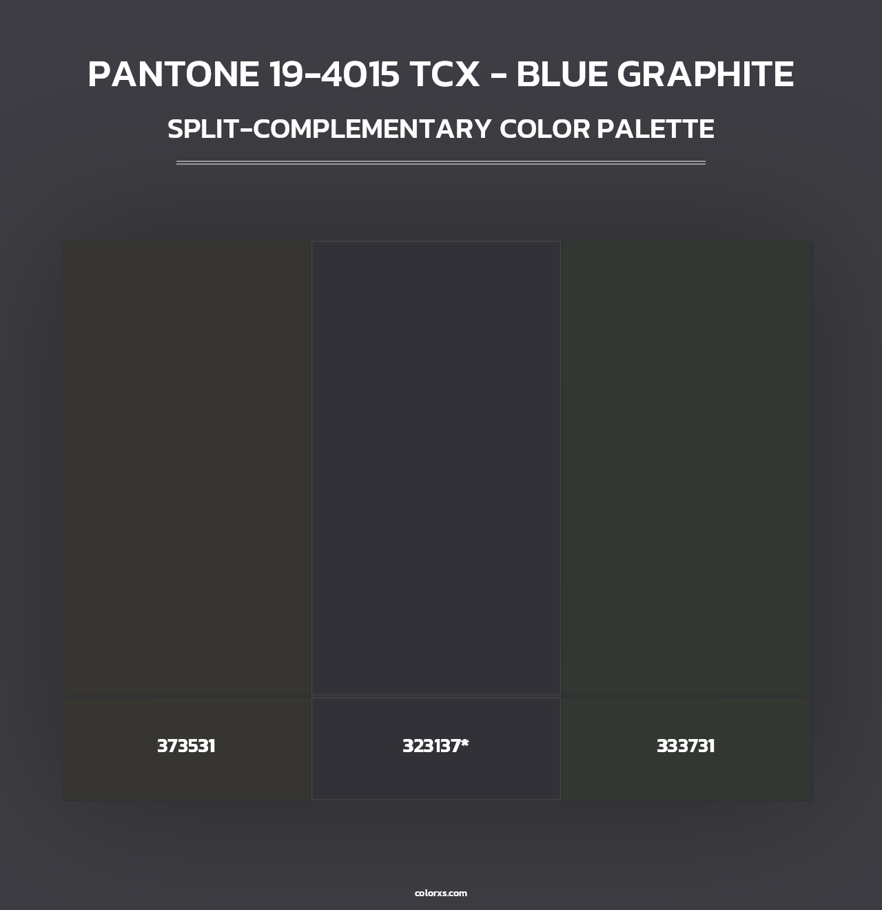 PANTONE 19-4015 TCX - Blue Graphite - Split-Complementary Color Palette