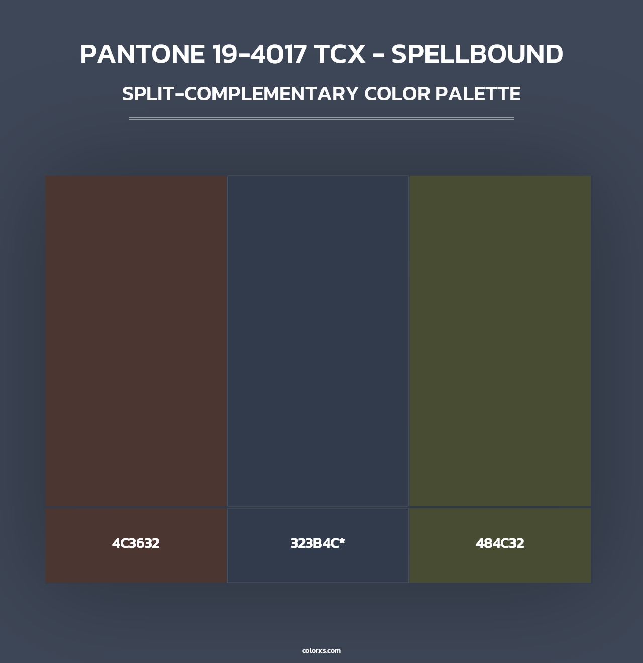 PANTONE 19-4017 TCX - Spellbound - Split-Complementary Color Palette