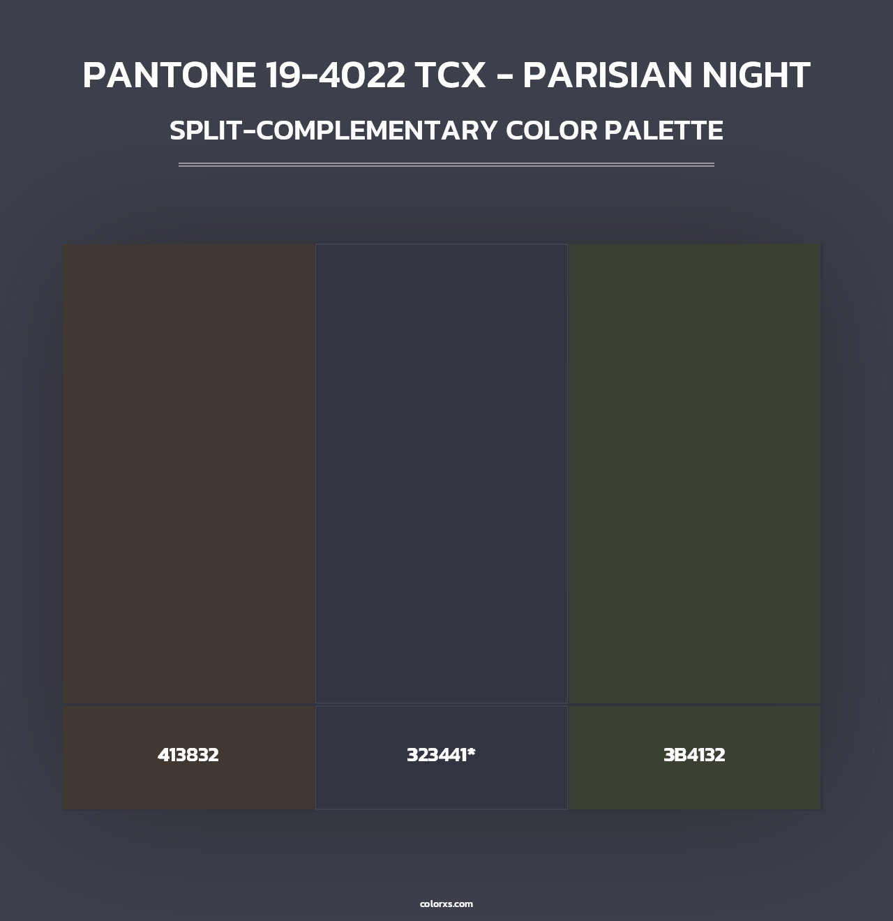 PANTONE 19-4022 TCX - Parisian Night - Split-Complementary Color Palette