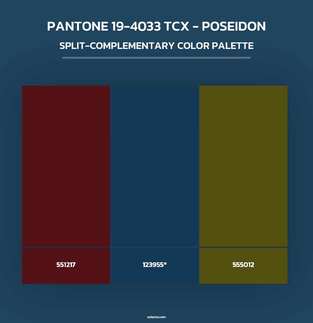 PANTONE 19-4033 TCX - Poseidon - Split-Complementary Color Palette