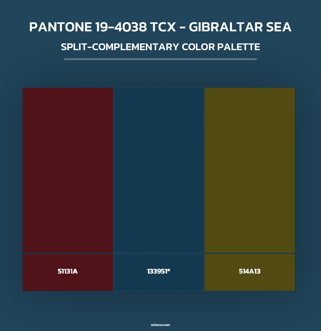 PANTONE 19-4038 TCX - Gibraltar Sea - Split-Complementary Color Palette