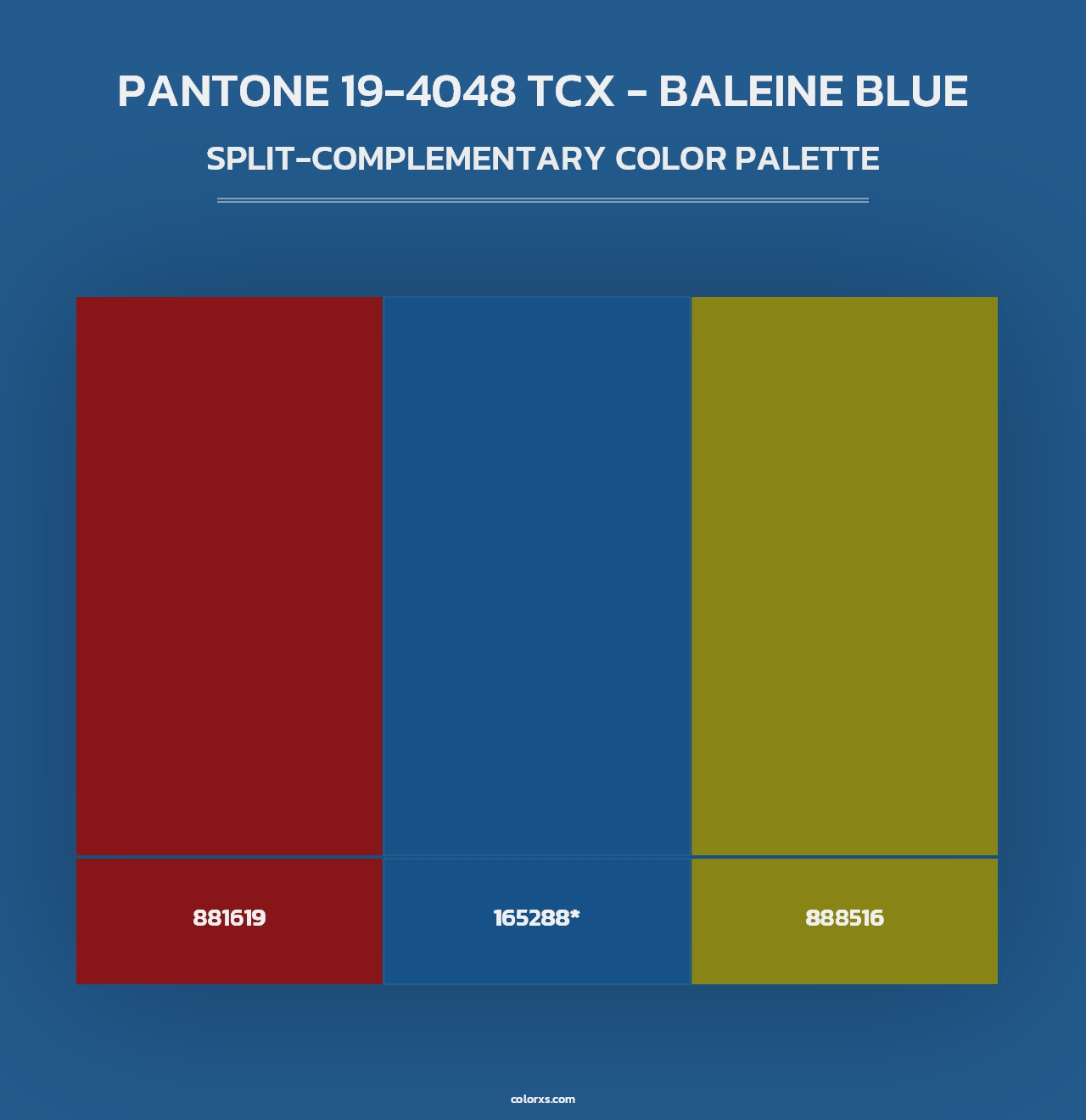 PANTONE 19-4048 TCX - Baleine Blue - Split-Complementary Color Palette