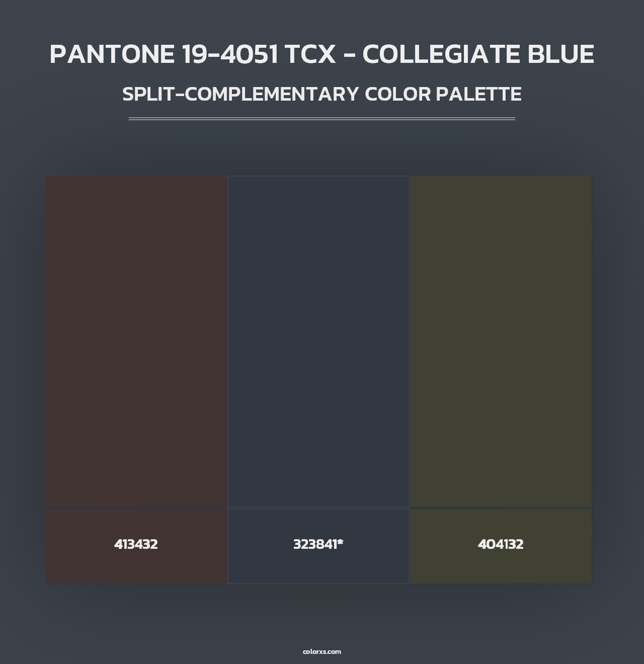 PANTONE 19-4051 TCX - Collegiate Blue - Split-Complementary Color Palette