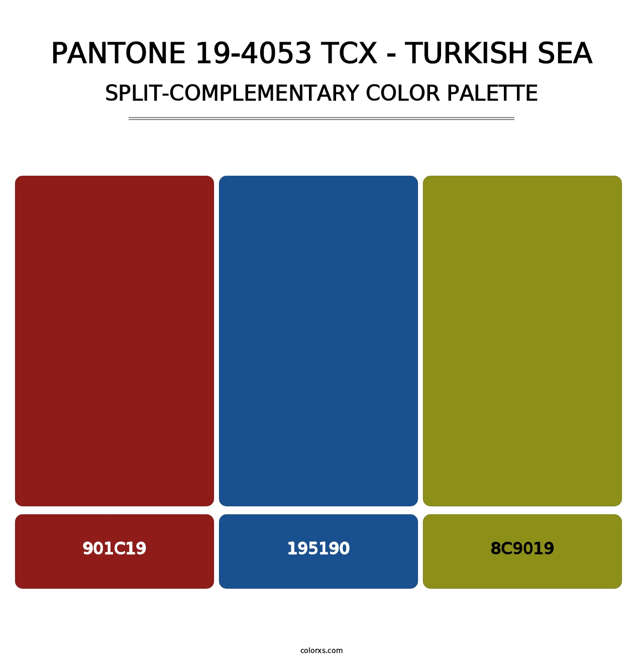 PANTONE 19-4053 TCX - Turkish Sea - Split-Complementary Color Palette