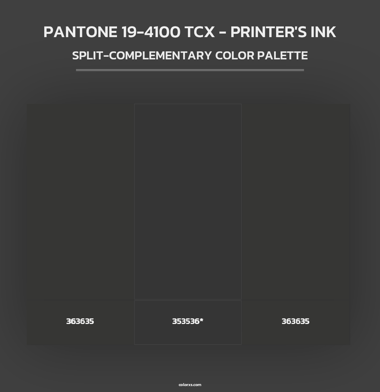 PANTONE 19-4100 TCX - Printer's Ink - Split-Complementary Color Palette