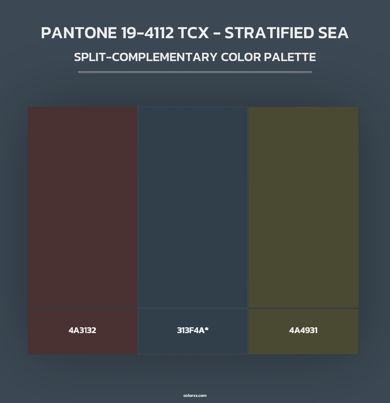 PANTONE 19-4112 TCX - Stratified Sea - Split-Complementary Color Palette