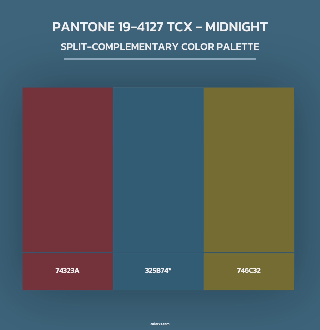 PANTONE 19-4127 TCX - Midnight - Split-Complementary Color Palette