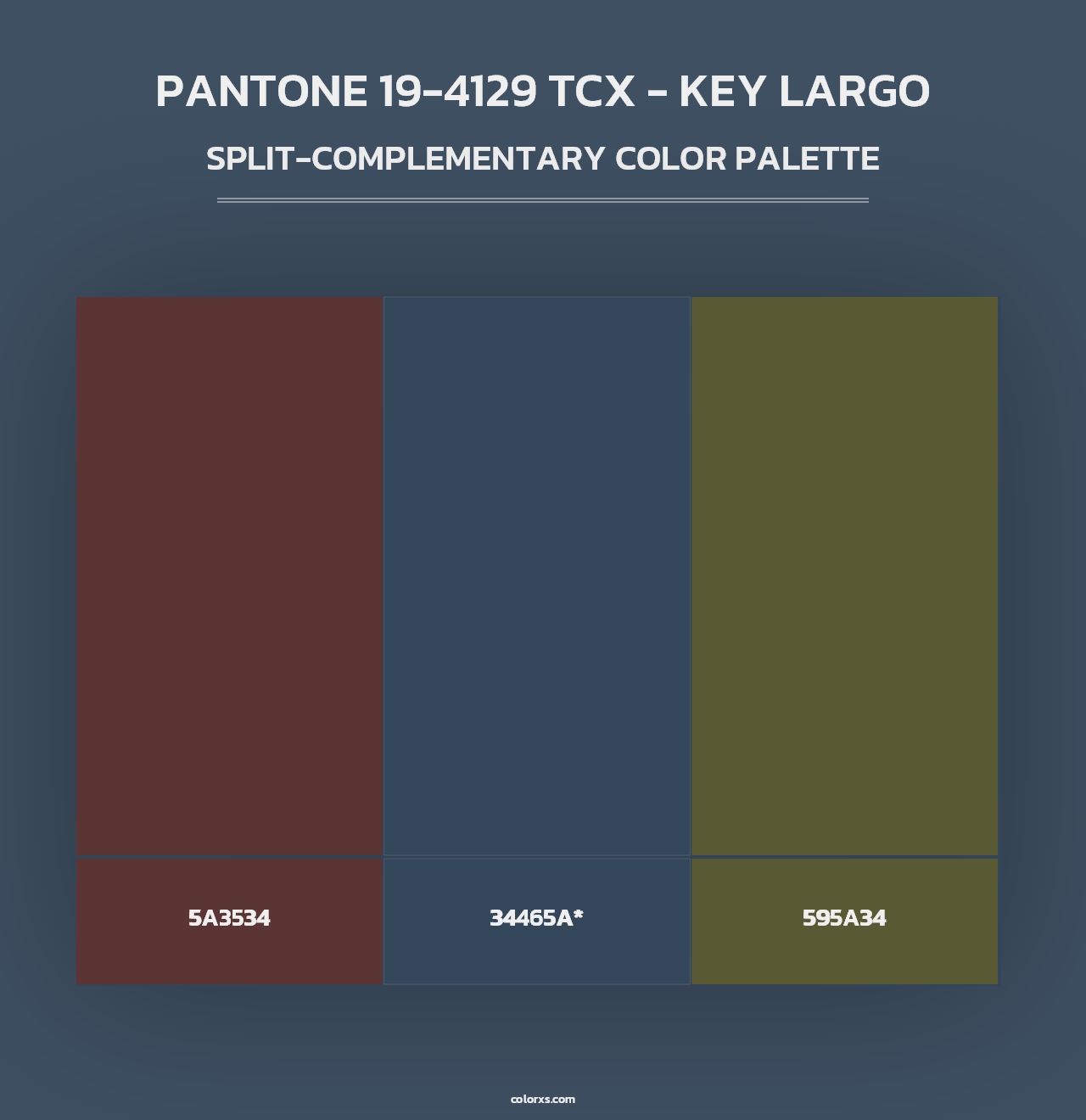PANTONE 19-4129 TCX - Key Largo - Split-Complementary Color Palette