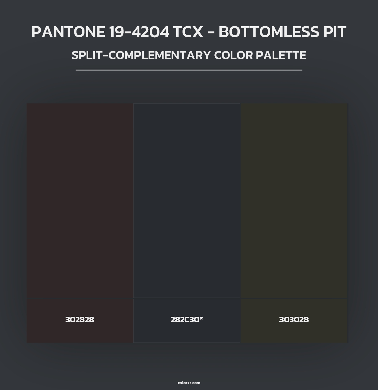 PANTONE 19-4204 TCX - Bottomless Pit - Split-Complementary Color Palette
