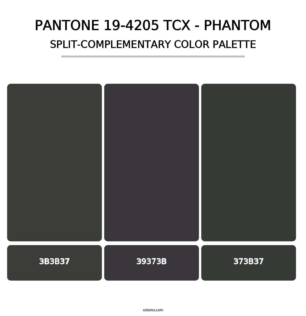 PANTONE 19-4205 TCX - Phantom - Split-Complementary Color Palette