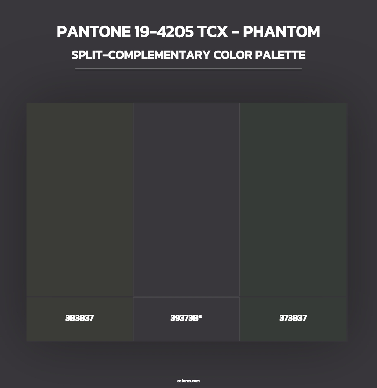 PANTONE 19-4205 TCX - Phantom - Split-Complementary Color Palette
