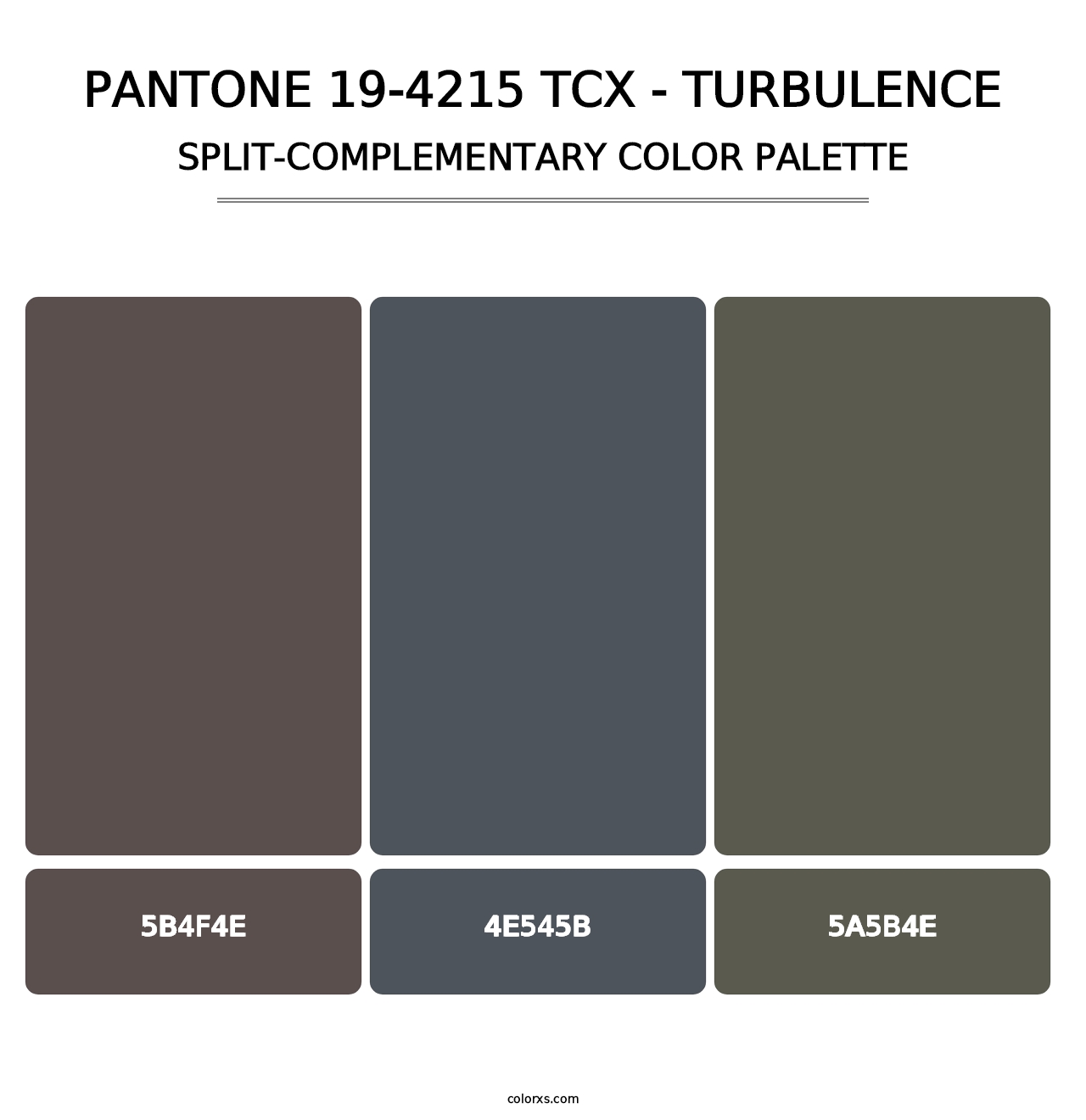 PANTONE 19-4215 TCX - Turbulence - Split-Complementary Color Palette
