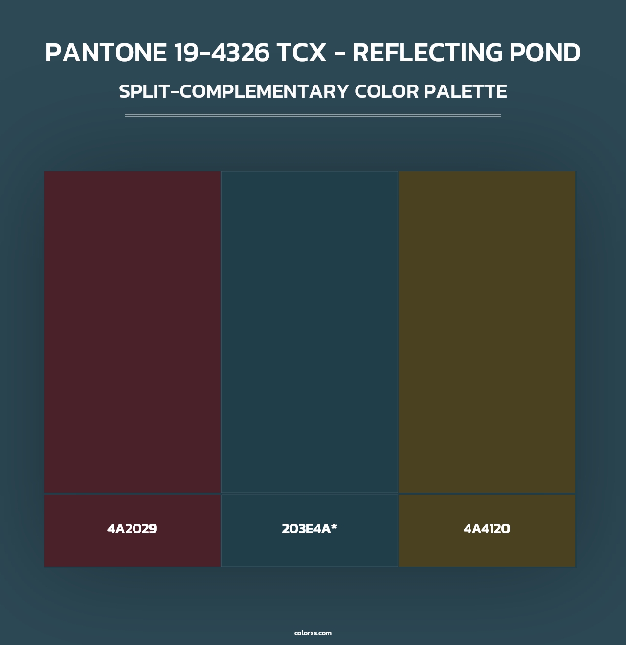 PANTONE 19-4326 TCX - Reflecting Pond - Split-Complementary Color Palette