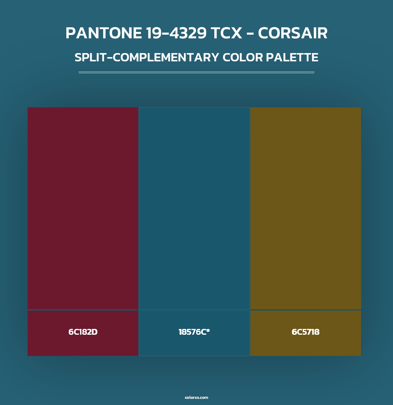 PANTONE 19-4329 TCX - Corsair - Split-Complementary Color Palette