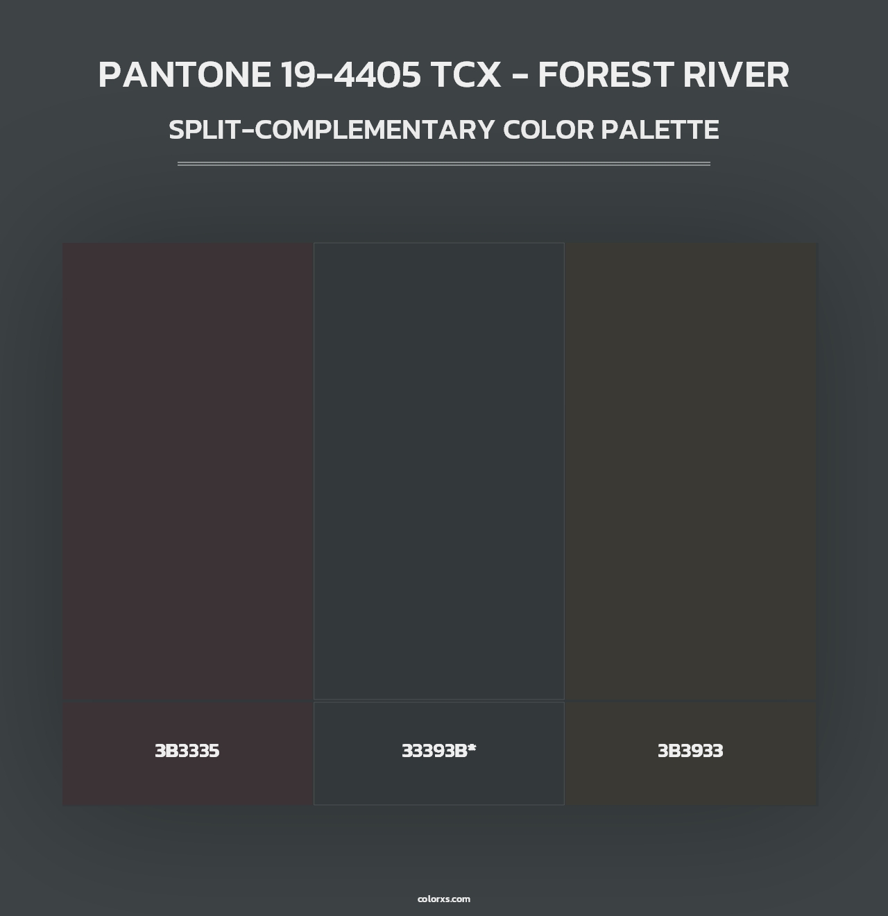 PANTONE 19-4405 TCX - Forest River - Split-Complementary Color Palette