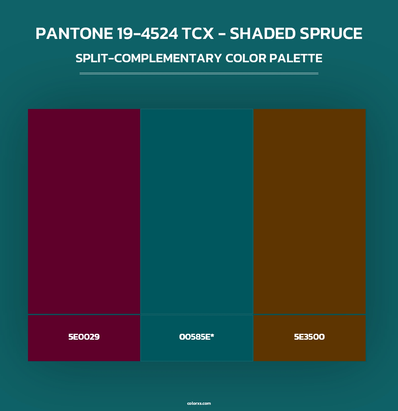 PANTONE 19-4524 TCX - Shaded Spruce - Split-Complementary Color Palette