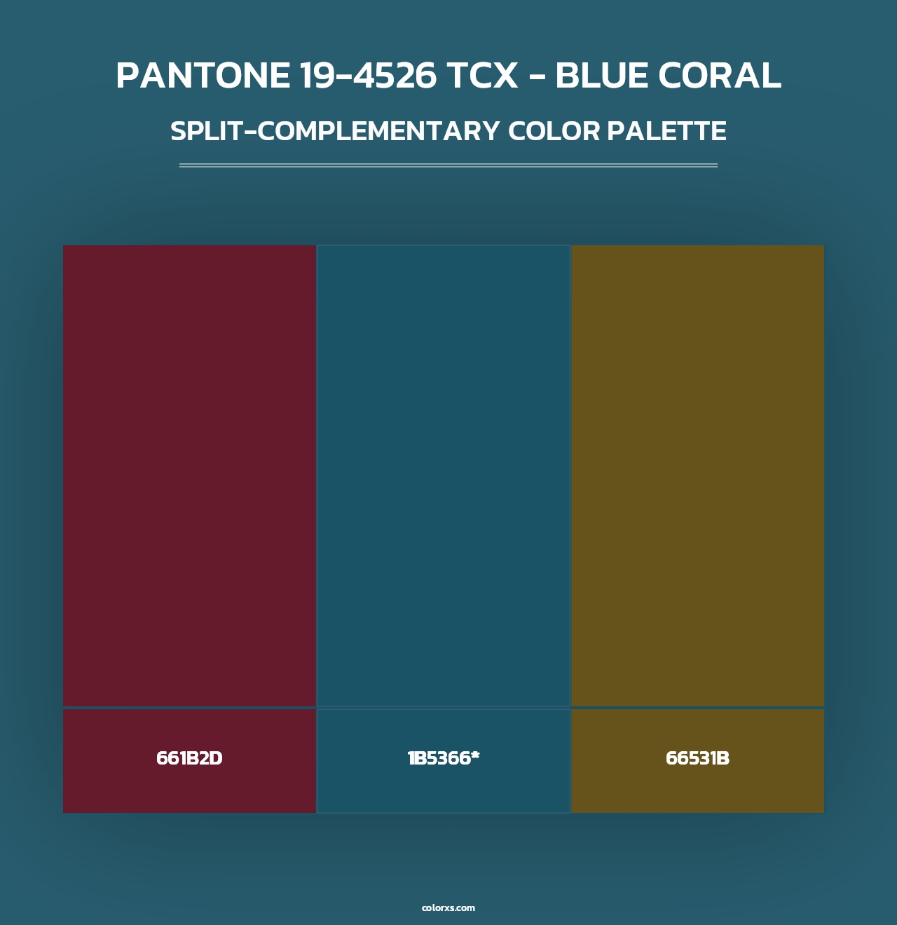 PANTONE 19-4526 TCX - Blue Coral - Split-Complementary Color Palette