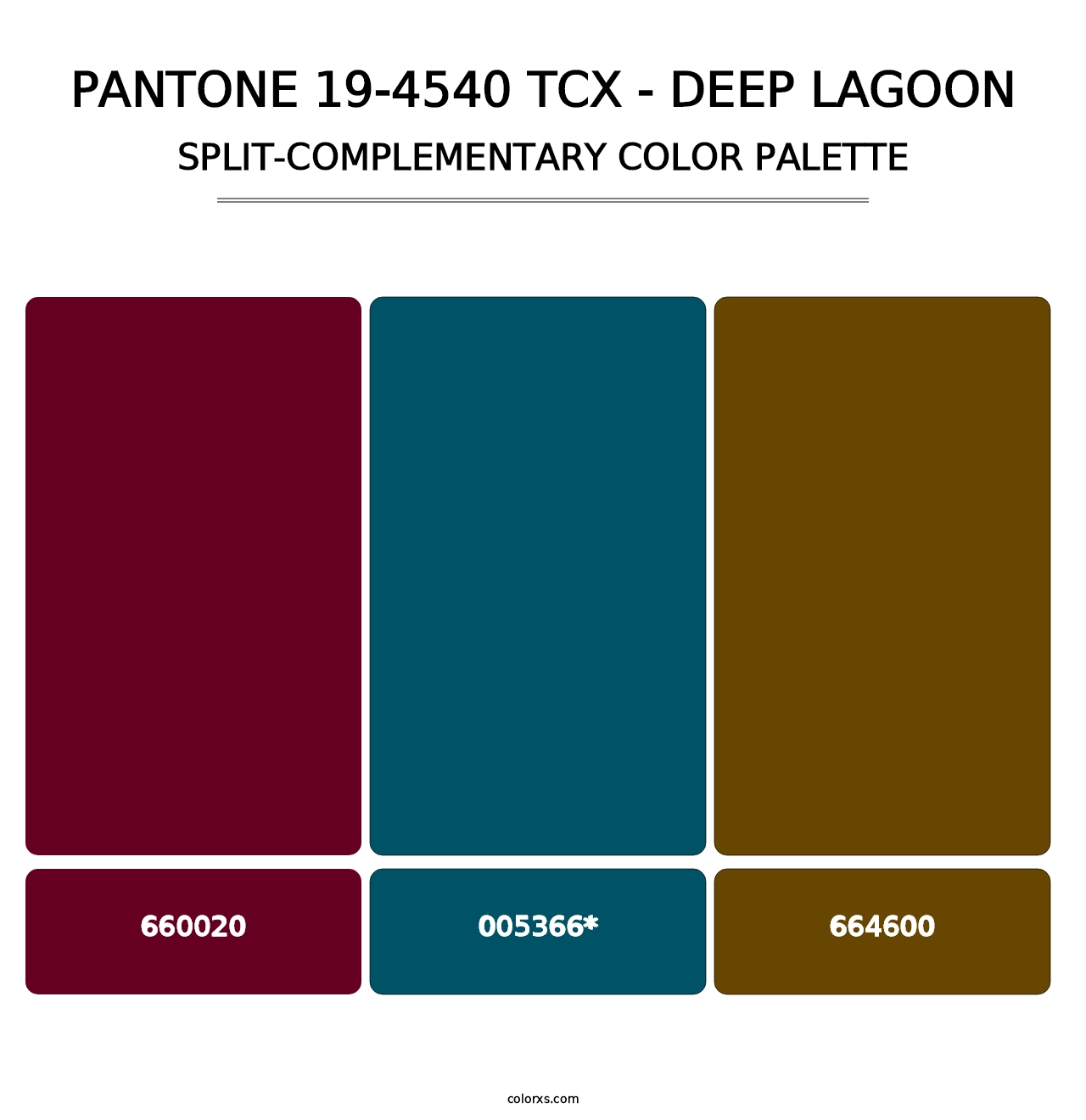 PANTONE 19-4540 TCX - Deep Lagoon - Split-Complementary Color Palette