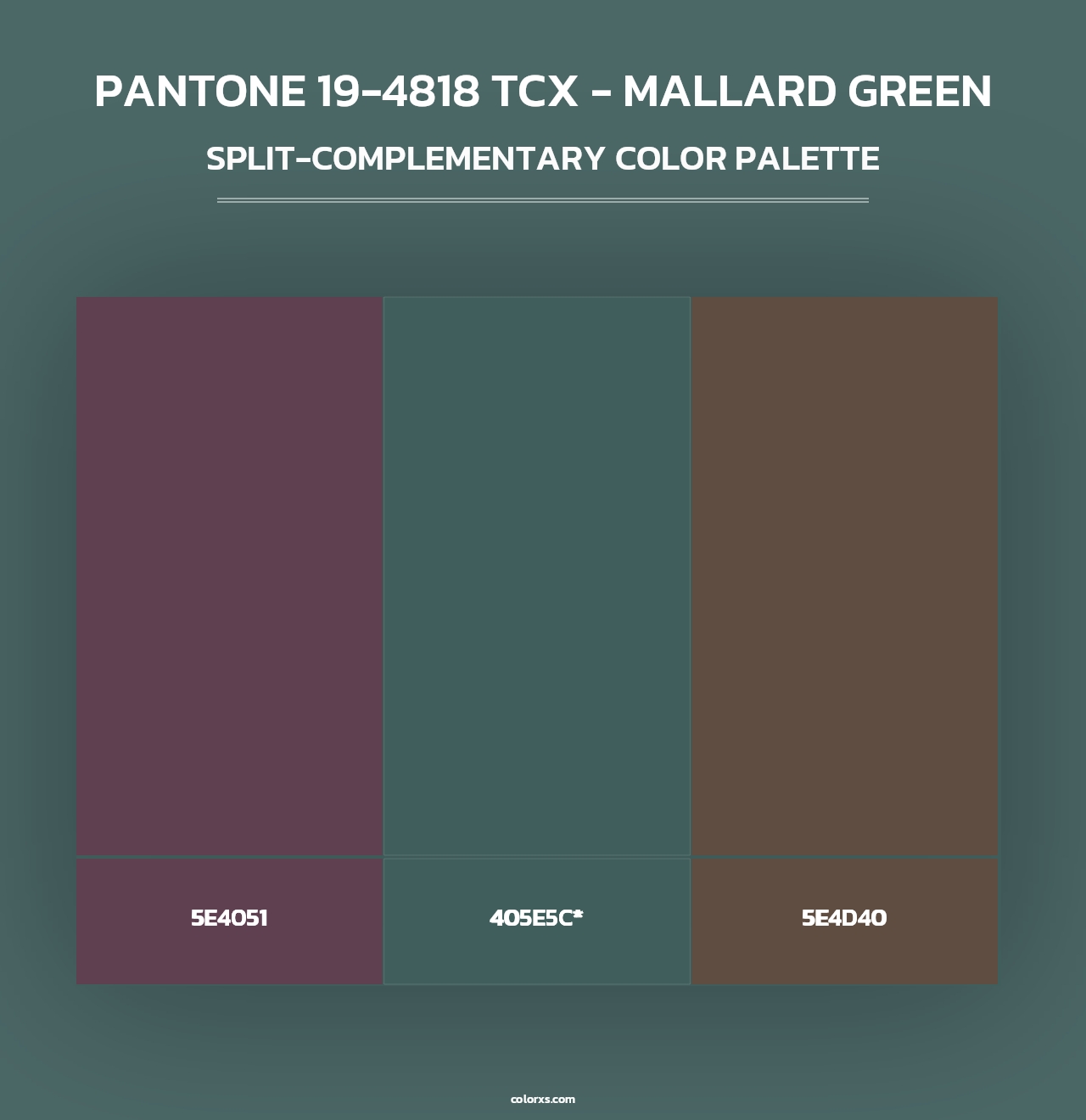 PANTONE 19-4818 TCX - Mallard Green - Split-Complementary Color Palette