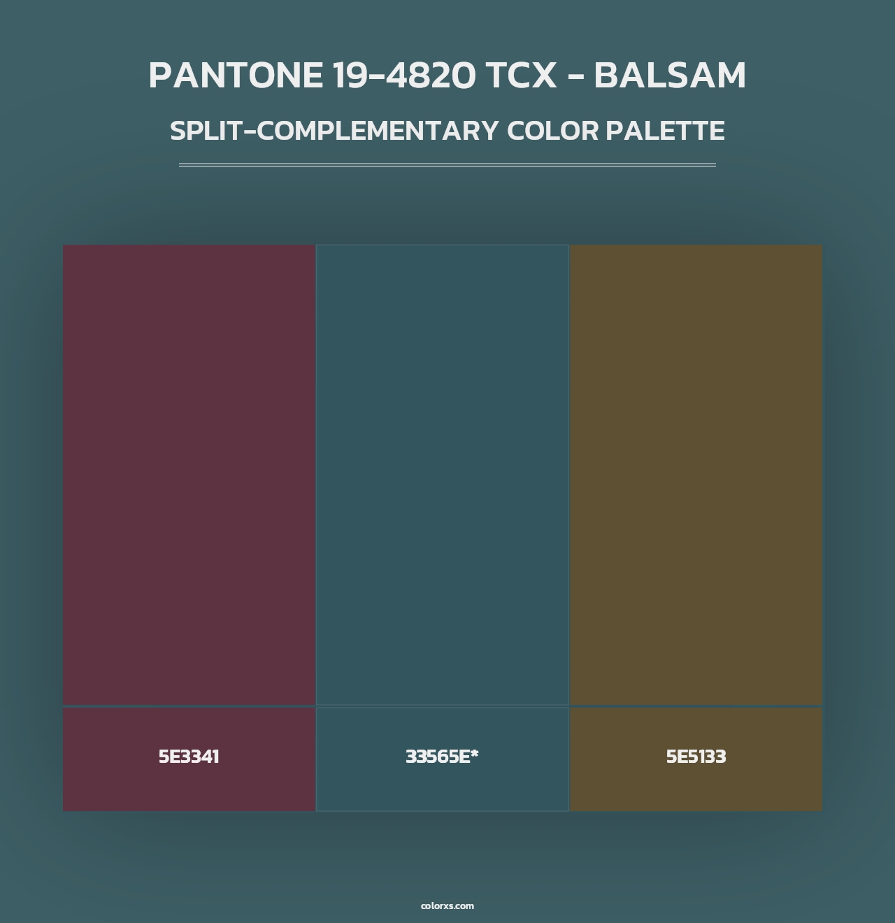 PANTONE 19-4820 TCX - Balsam - Split-Complementary Color Palette