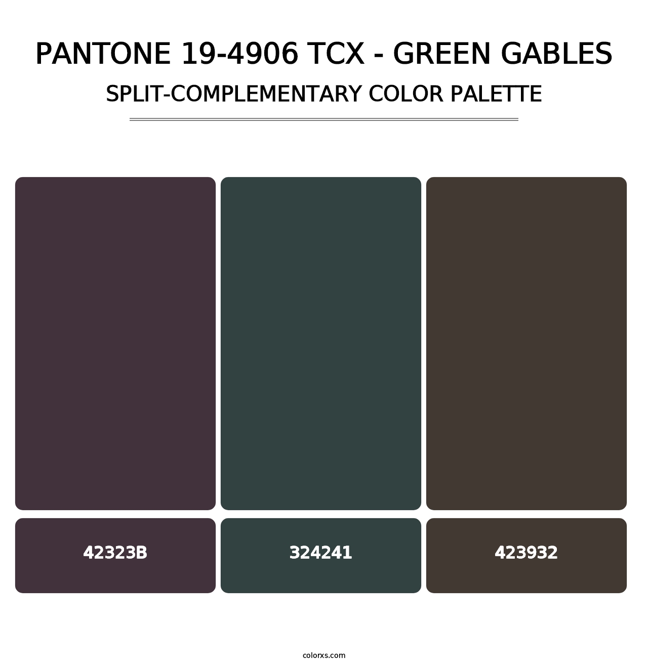 PANTONE 19-4906 TCX - Green Gables - Split-Complementary Color Palette