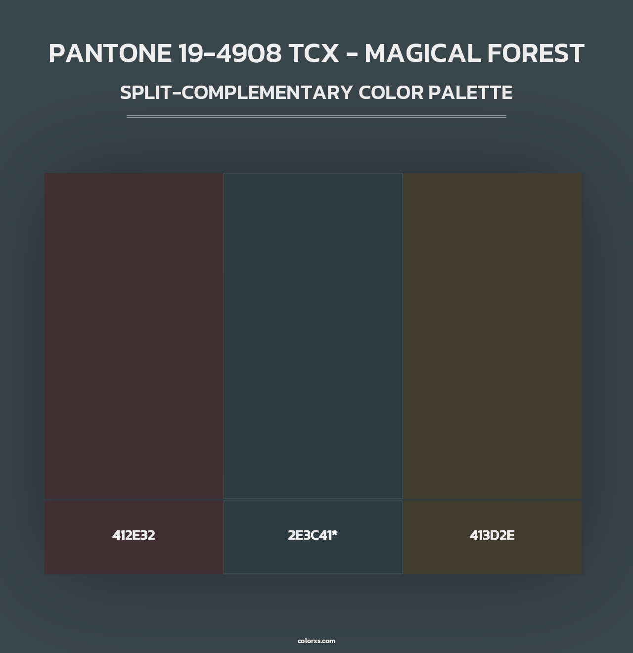 PANTONE 19-4908 TCX - Magical Forest - Split-Complementary Color Palette