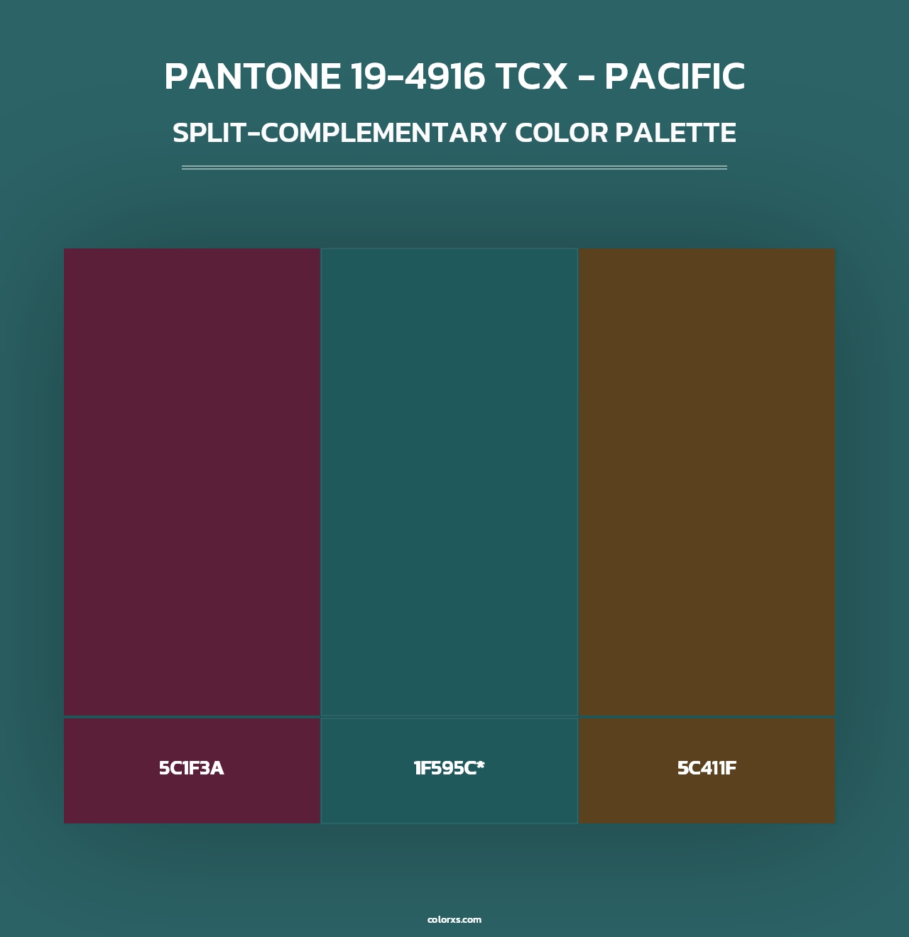 PANTONE 19-4916 TCX - Pacific - Split-Complementary Color Palette