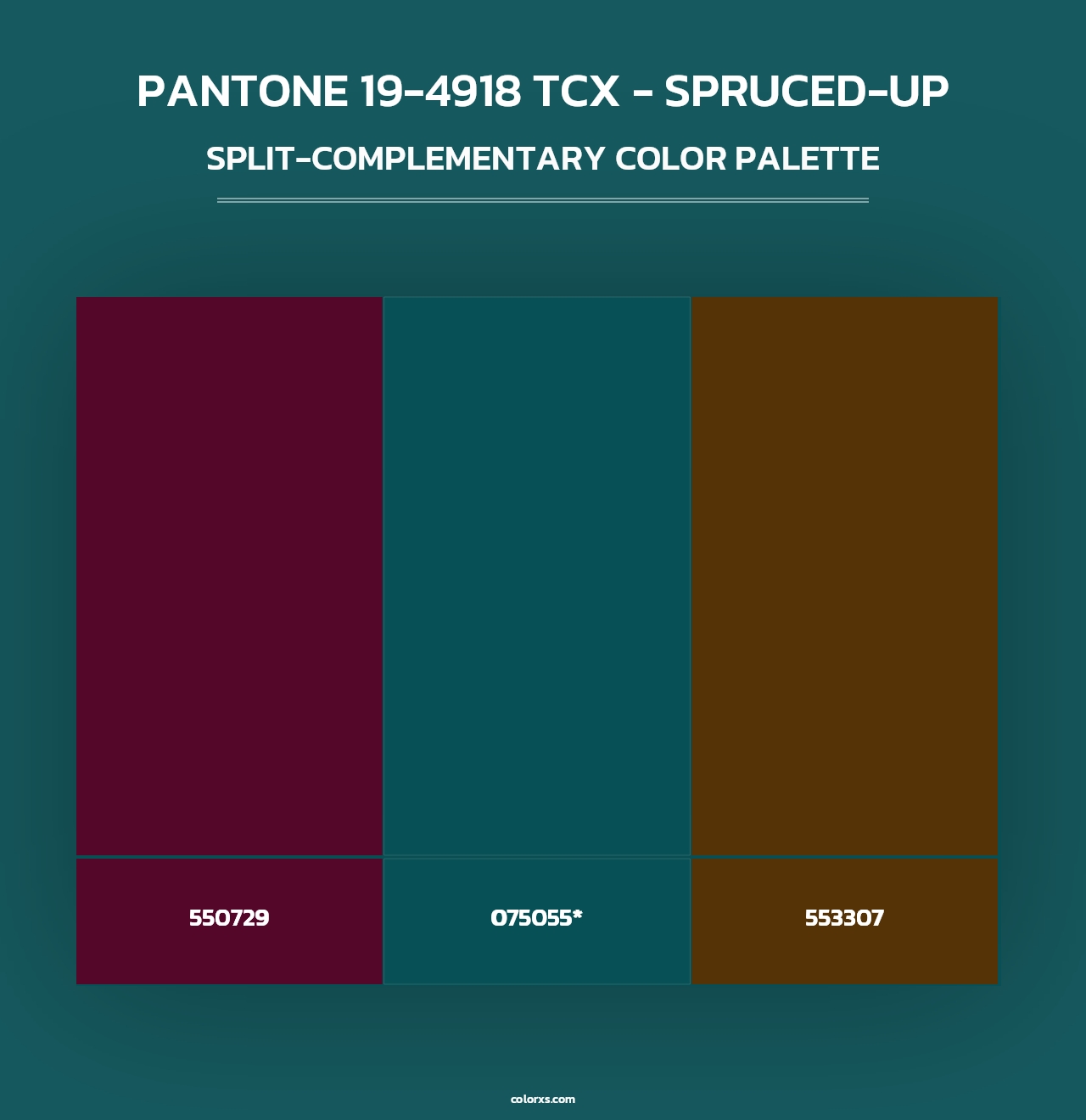 PANTONE 19-4918 TCX - Spruced-up - Split-Complementary Color Palette