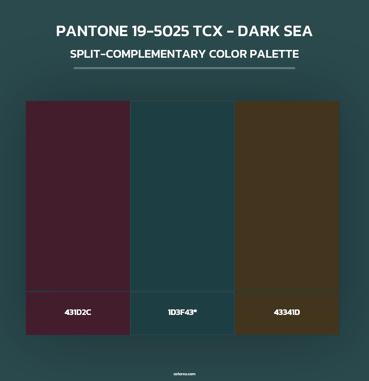 PANTONE 19-5025 TCX - Dark Sea - Split-Complementary Color Palette