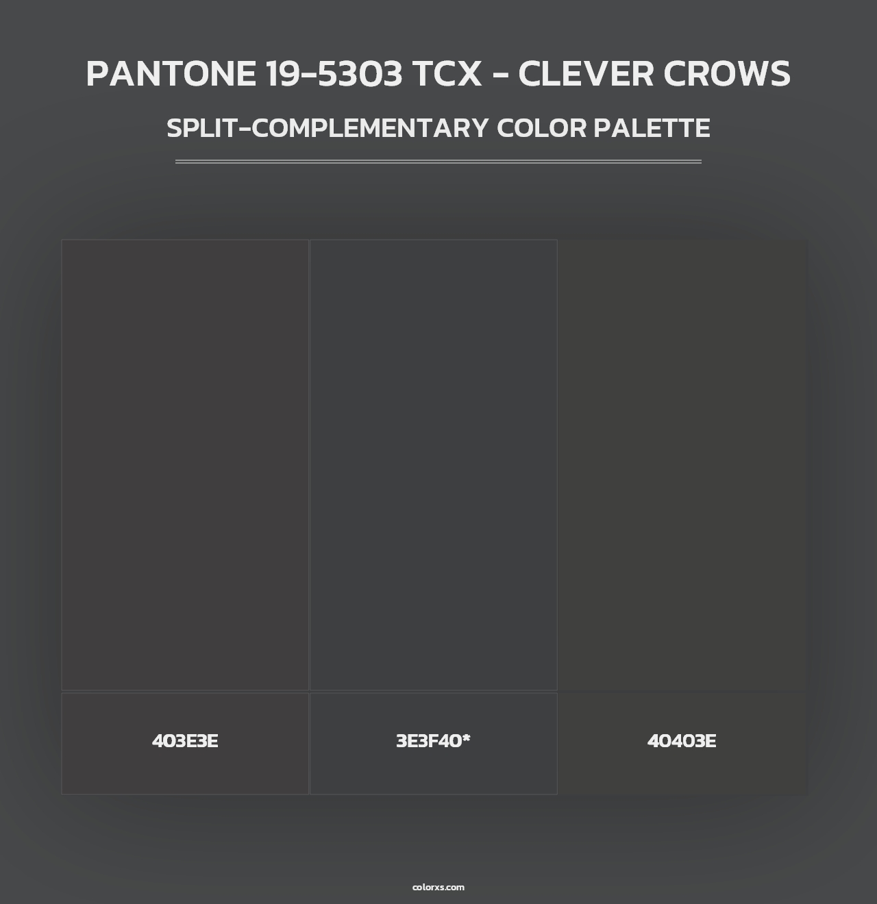 PANTONE 19-5303 TCX - Clever Crows - Split-Complementary Color Palette