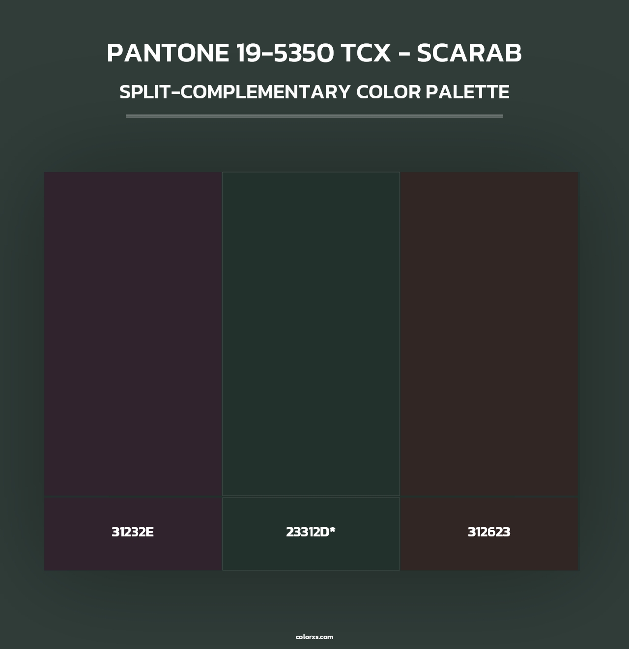 PANTONE 19-5350 TCX - Scarab - Split-Complementary Color Palette