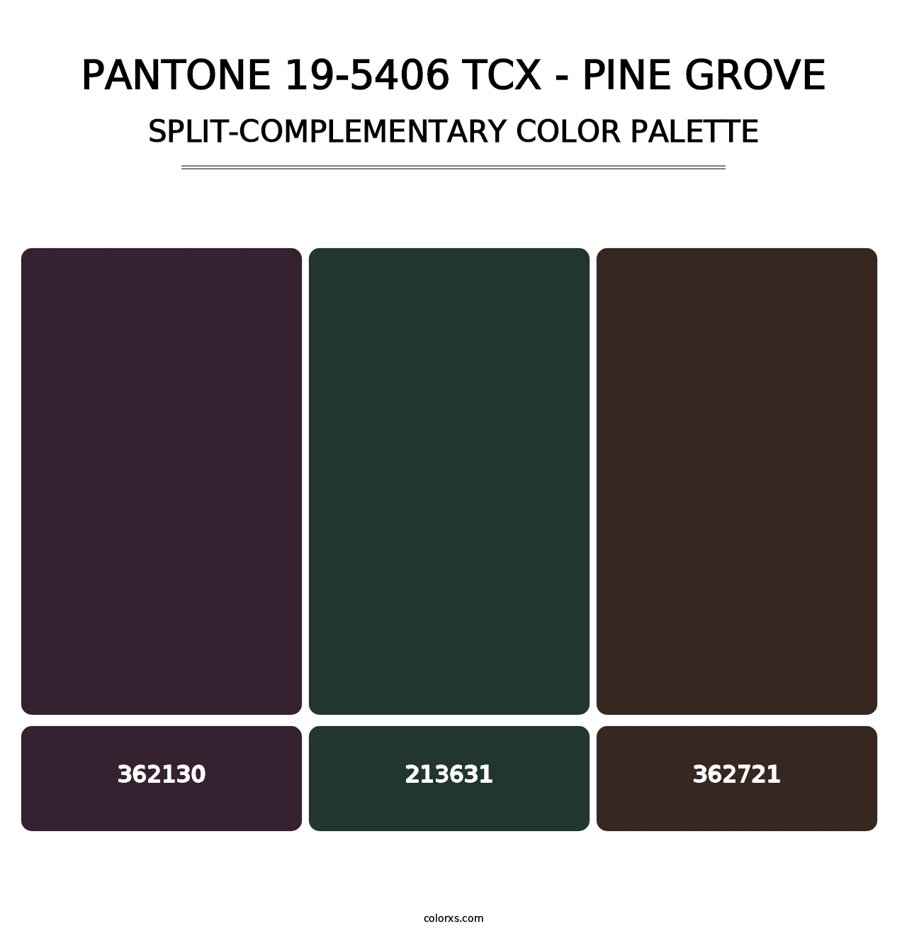 PANTONE 19-5406 TCX - Pine Grove - Split-Complementary Color Palette