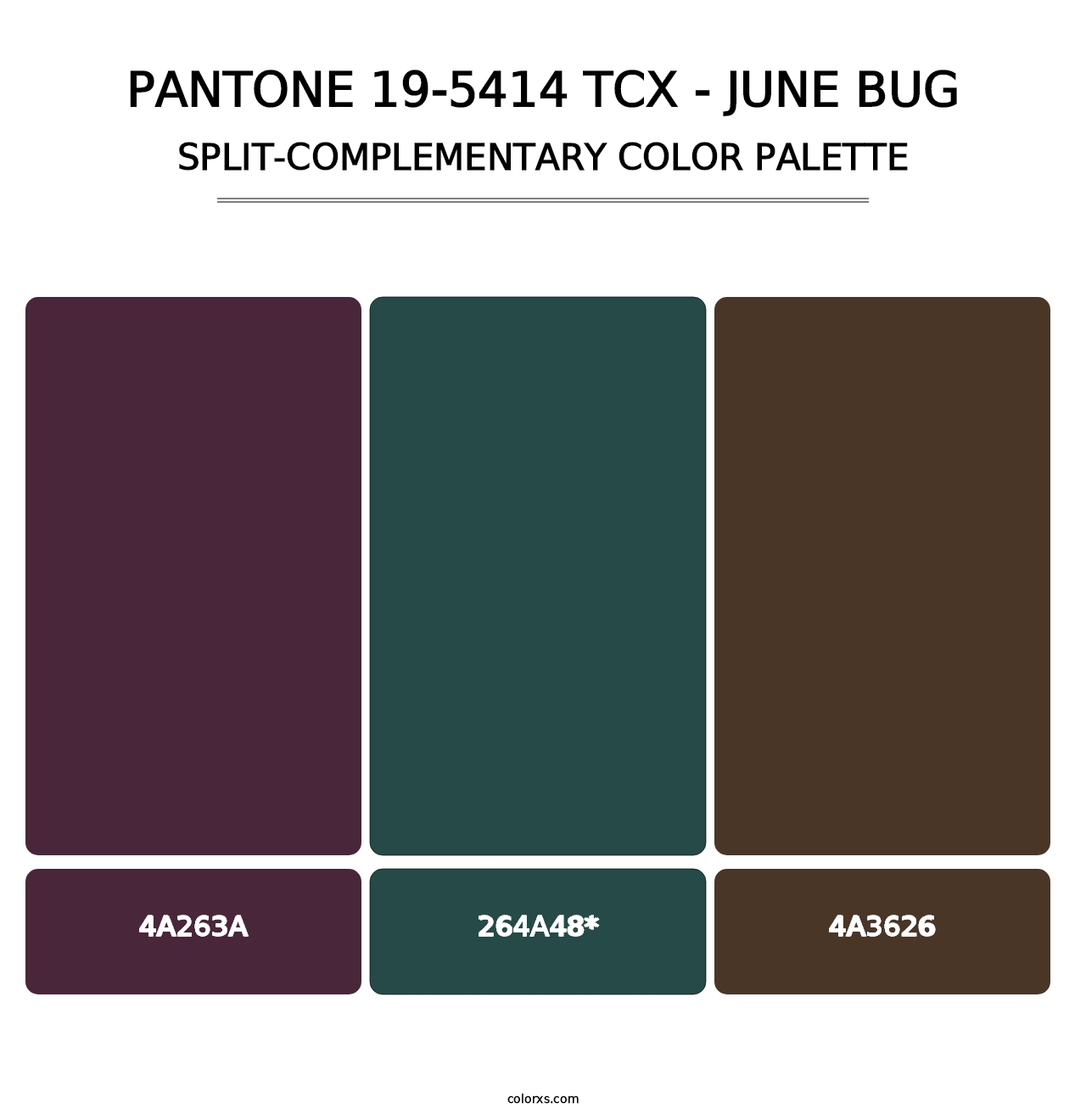 PANTONE 19-5414 TCX - June Bug - Split-Complementary Color Palette
