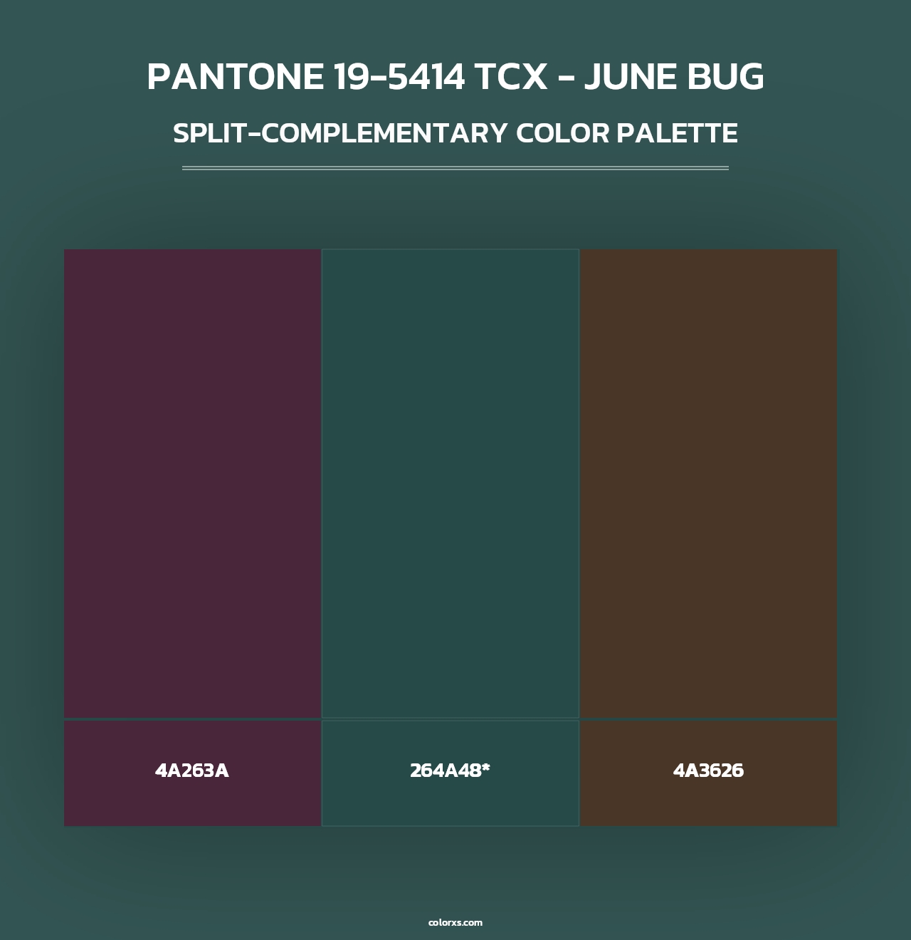PANTONE 19-5414 TCX - June Bug - Split-Complementary Color Palette