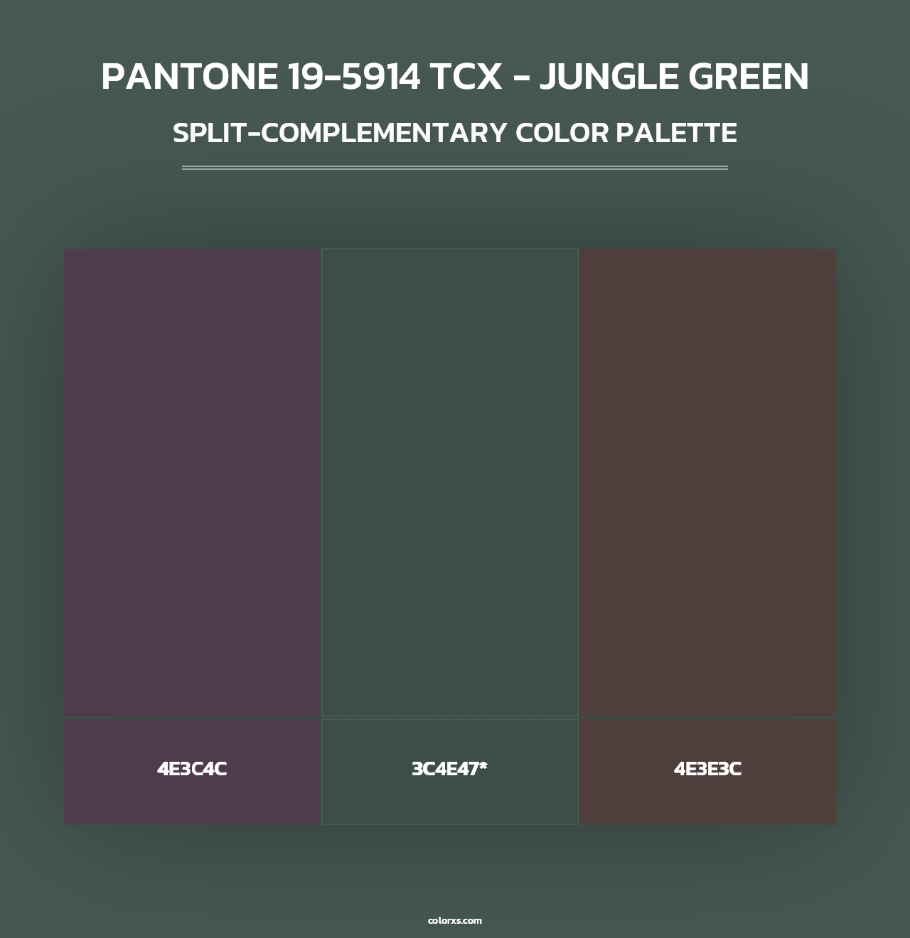 PANTONE 19-5914 TCX - Jungle Green - Split-Complementary Color Palette