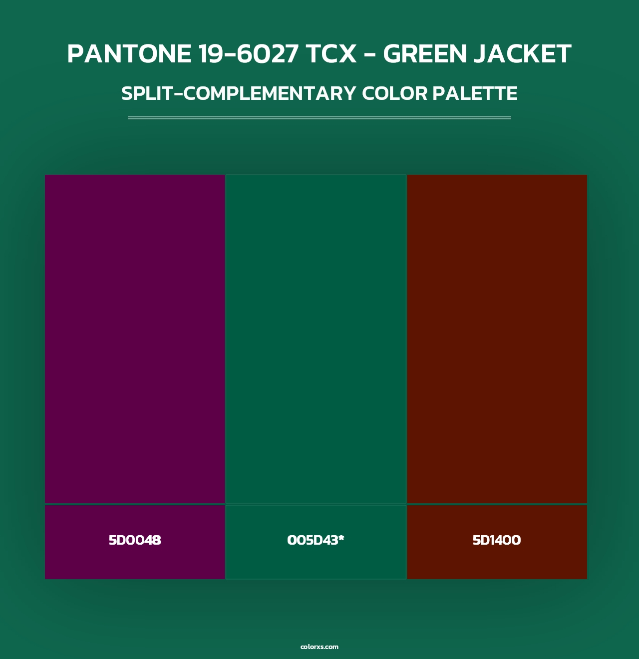 PANTONE 19-6027 TCX - Green Jacket - Split-Complementary Color Palette