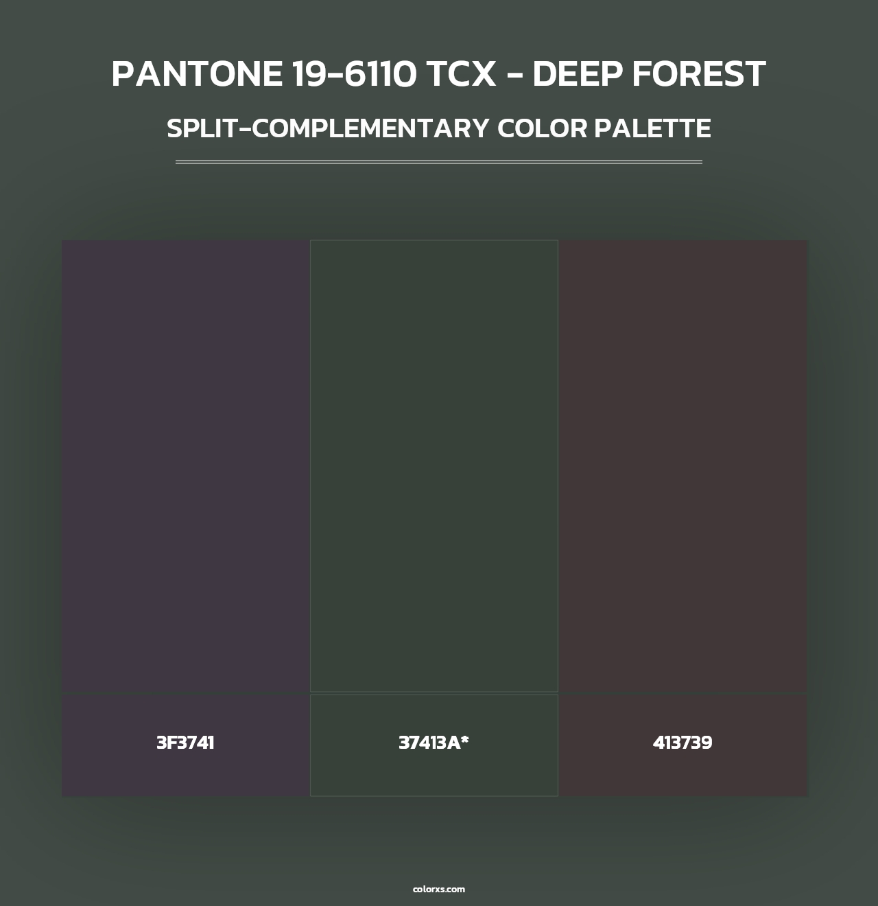 PANTONE 19-6110 TCX - Deep Forest - Split-Complementary Color Palette